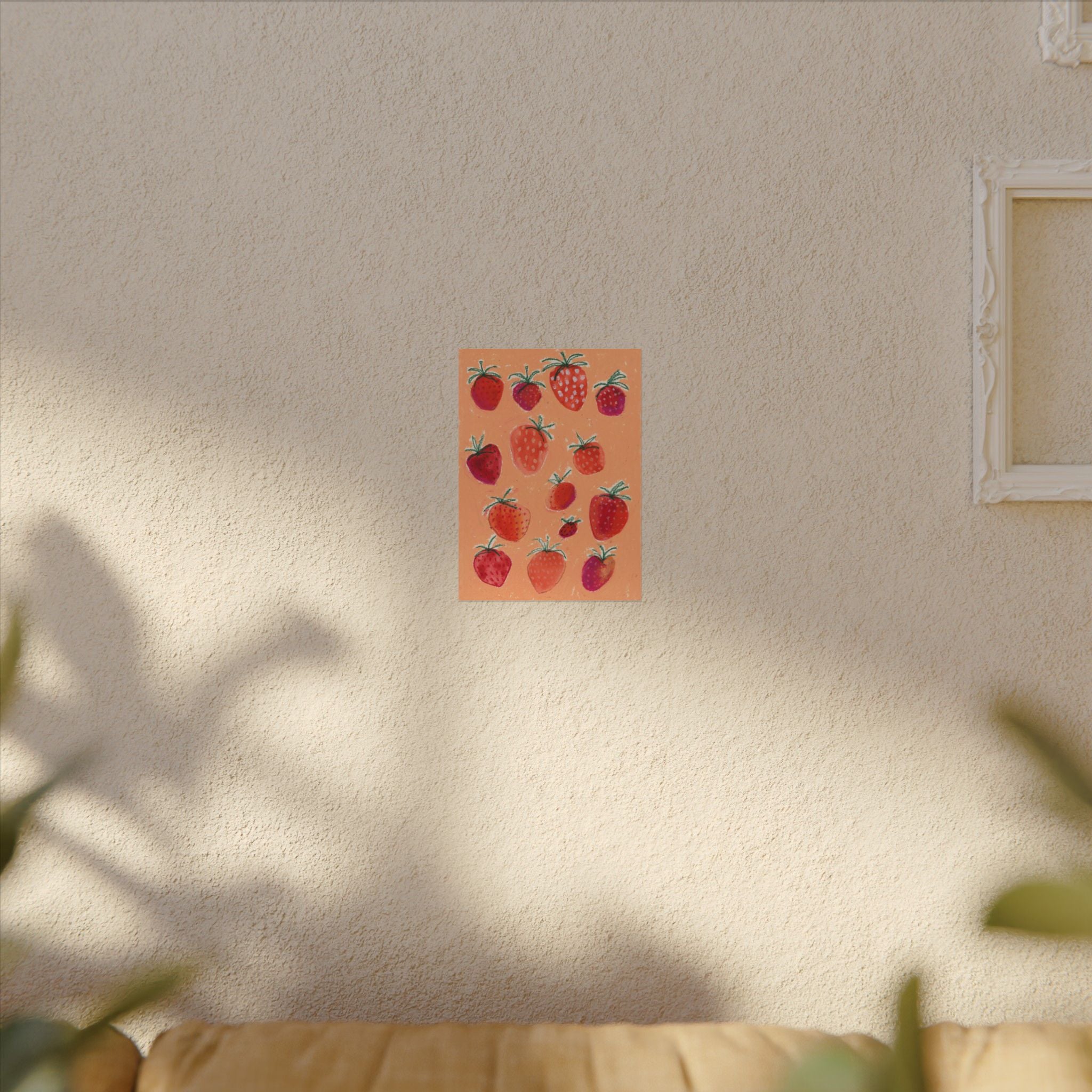 Strawberry Watercolor Art Print — Textured Matte Poster