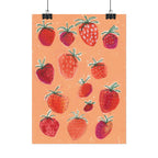 Strawberry Watercolor Art Print — Textured Matte Poster
