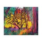 Textured Watercolor Poster — Vibrant Forest Tree Art Print