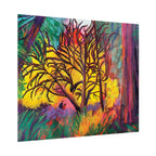Textured Watercolor Poster — Vibrant Forest Tree Art Print