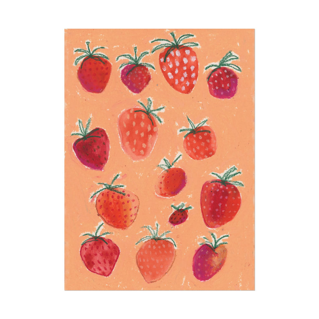 Strawberry Watercolor Art Print — Textured Matte Poster