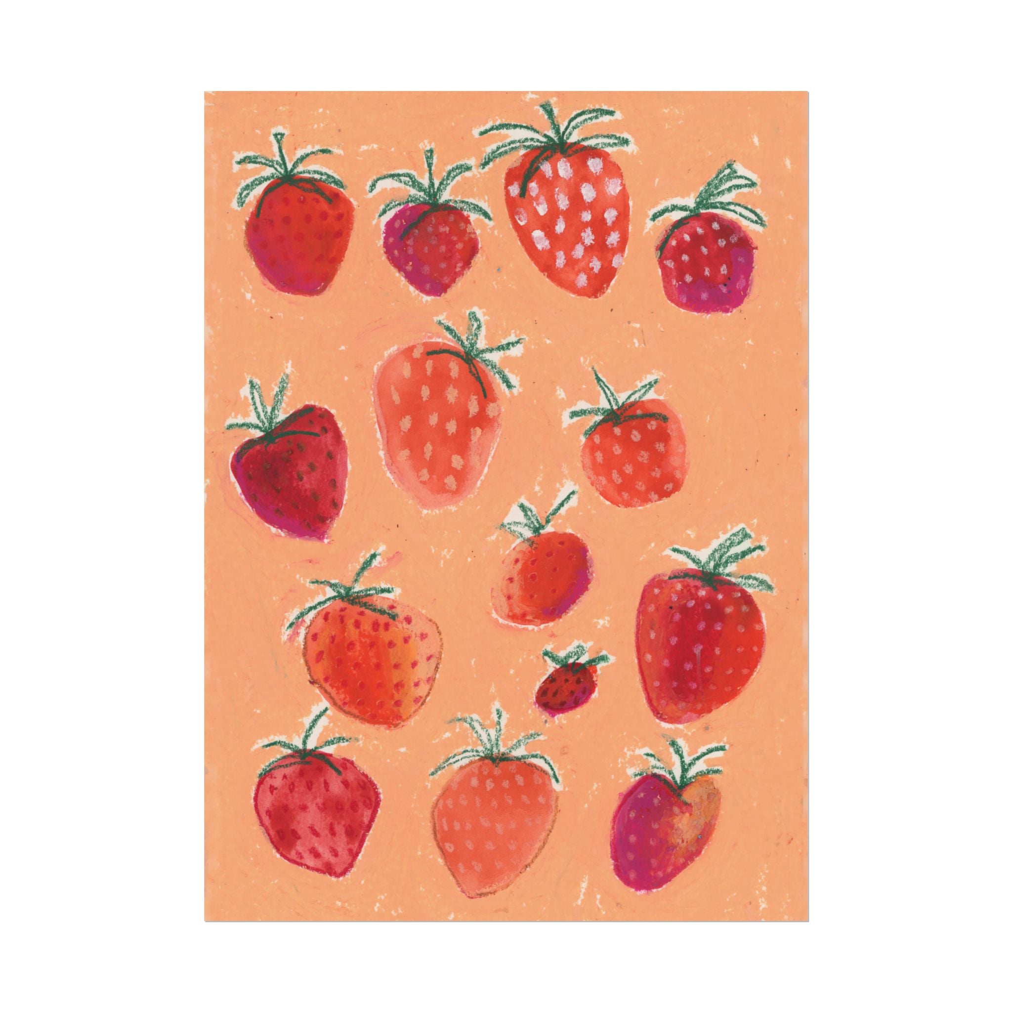 Strawberry Watercolor Art Print — Textured Matte Poster